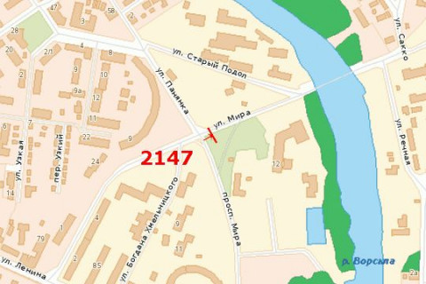 Билборд A в Васильевке, 3x6  Миру вул. - Миру просп. схема