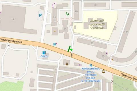 Билборд A в Ивано-Франковске, 3x6  Симона Петлюри вул., 19 схема
