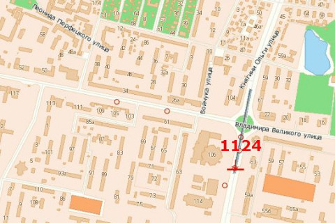 Билборд A в Васильевке Княгині Ольги вул., 69 (від центру) схема