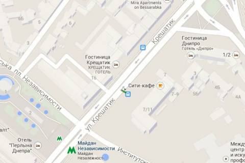 Сiтiлайт B у Києві, 1.2x1.8  Хрещатик вул., №7 (FB) схема