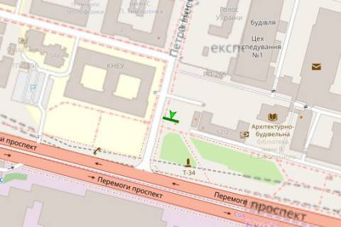 Билборд B в Киеве, 3x6  просп. Берестейський (Перемоги). - Нестерова вул., 96м від перехрестя (КНЕУ ім В.Гетьмана) (у напрямку просп. Берестейський (Перемоги)) схема
