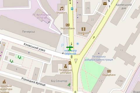 Ситилайт B в Киеве Князів Острозьких вул. (Московська)., 26, зуп. кінотеатр «Зоряний» навпроти (2) схема