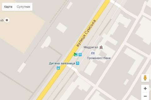 Нестандарт A в Харькове, 1.2x1.8  Сумська вул., 132 (зупинка "Дитяча залізниця") схема