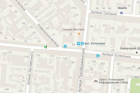 Ситилайт B в Васильевке, 1.2x1.8  Успенська вул., 72 - Кузнечна вул. схема