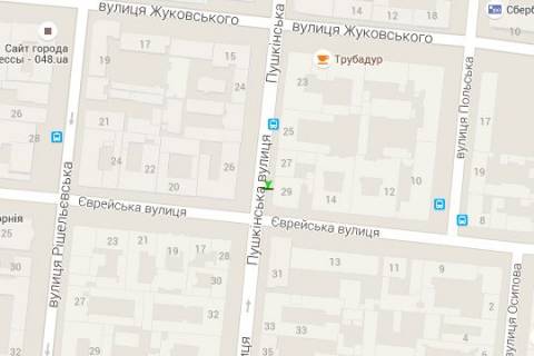 Бэклайт B в Одессе, 1.2x1.8  Італійська вул. (Пушкінська)., 29 - Єврейска вул. схема