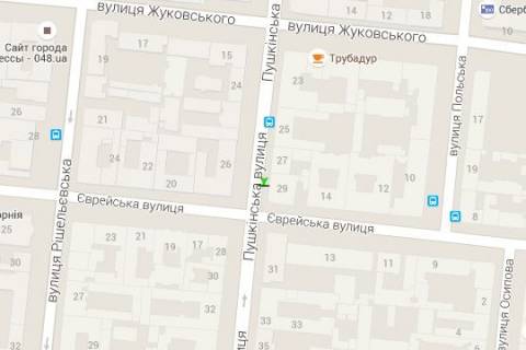 Ситилайт B в Одессе, 1.2x1.8  Італійська вул. (Пушкінська)., 29 - Єврейска вул. схема