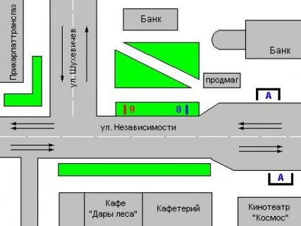 Бэклайт A в Ивано-Франковске, 1.2x1.8  Незалежності вул. - Шухевичiв вул. схема