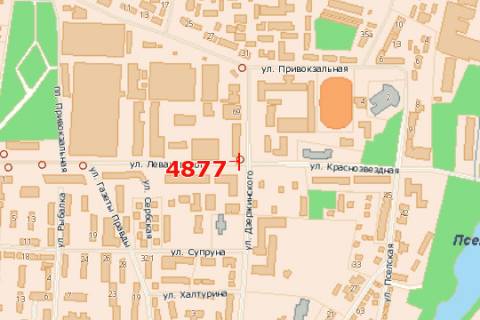 Білборд, Бігборд (Борд)  B у Сумах, 3x6  Гетьмана Павла Скоропадського вул. (Леваневського вул.) - Троїцька вул. схема