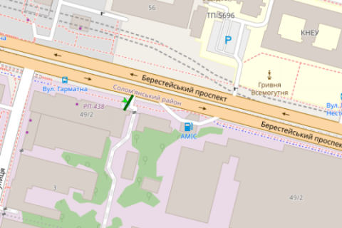 Видеоборд A в Киеве, 3x6  просп. Берестейський (Перемоги)., 49/2 / вул.Гарматна  ((розширення 576х288)) - 663210 схема
