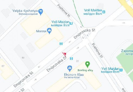 Призма A в Запорожье, 3x6  Дніпровська вул. — Поштова вул., Майдан волі - 654955 схема