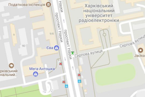 Скроллер A в Харькове, 2.3x3.14  Науки просп. (Леніна просп.) - Спецпідрозділу Кракен (Серпова) вул - 111845 схема