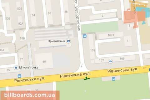 Билборд A в Луцке, 3x6  Рівненьська вул. - Відродження просп. (права) схема