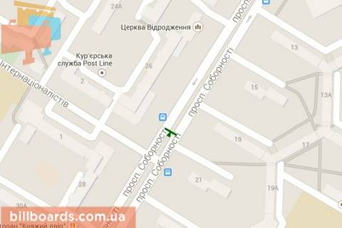Билборд A в Луцке, 3х6  Соборності просп., 26 схема