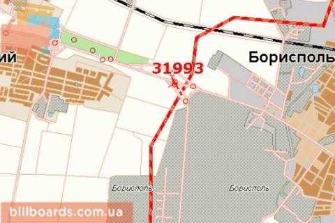 Билборд A в Киеве Київ - Бориспіль, 21км+250м (четвертий міст) (в'їзд в Бориспіль) схема