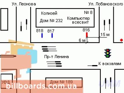 Ситилайт A в Запорожье проспект Соборний (проспект Леніна)., 232 - Лобановського вул., 13 схема