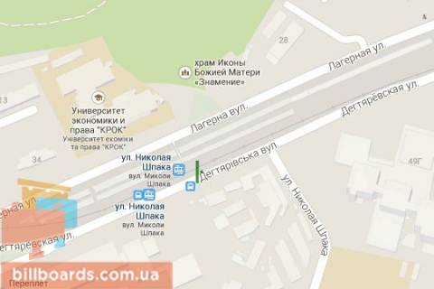 Билборд A в Киеве Дегтярівська вул., : навпроти буд. №51 (в напр. просп. Берестейський (Перемоги).) схема