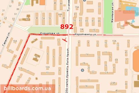 Билборд A в Кривом Роге, 3х6  200-річчя Кривого Рогу просп., 2 схема