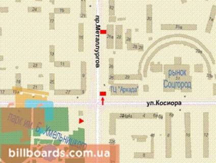 Citylight A in Krivy Rig, 1,2х1,8  Metalurgiv prosp. - Sobornosti st., 29 scheme