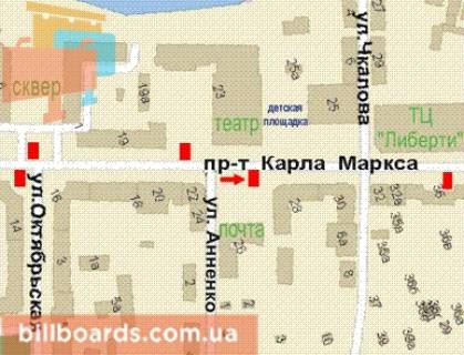 Сiтiлайт A у Кривому Розі, 1,2х1,8  Поштовий просп., 26 схема