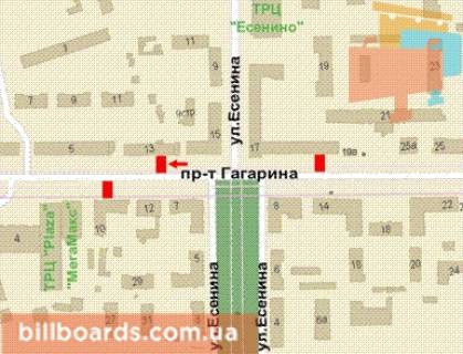 Ситилайт A в Кривом Роге, 1,2х1,8  Гагаріна просп., 13 схема