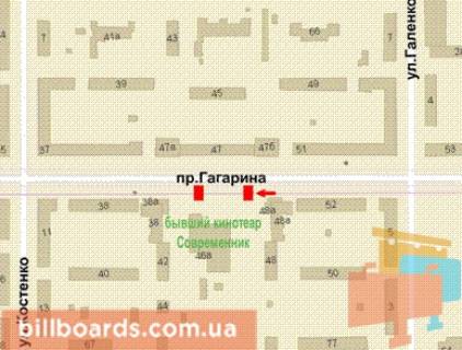 Ситилайт B в Кривом Роге, 1.2x1.8  Гагаріна просп., 48 схема