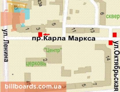 Ситилайт A в Кривом Роге, 1.2x1.8  Поштовий просп., 1 схема
