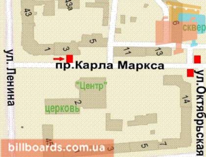 Ситилайт B в Кривом Роге, 1.2x1.8  Поштовий просп., 1 схема
