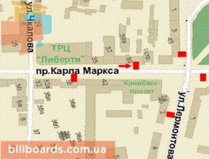 Ситилайт B в Кривом Роге, 1.2x1.8  Поштовий просп., 39 схема