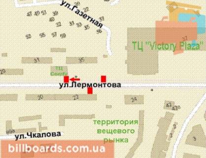 Сiтiлайт A у Кривому Розі, 1.2x1.8  Лермонтова вул., 33 схема