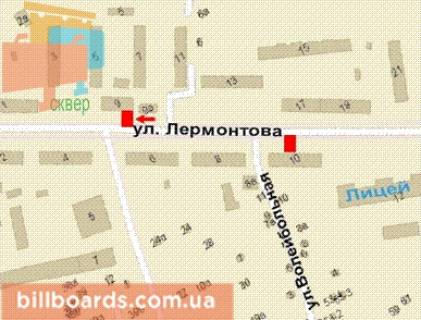 Сiтiлайт A у Кривому Розі, 1.2x1.8  Лермонтова вул., 9 схема