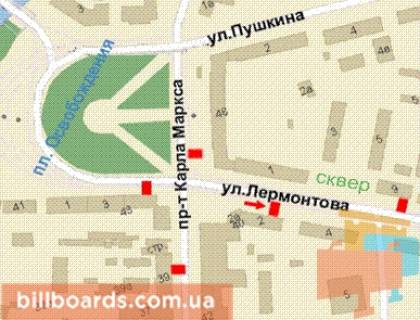 Сiтiлайт A у Кривому Розі, 1.2x1.8  Лермонтова вул., 2 схема