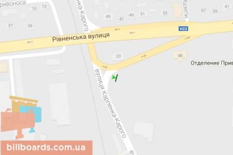 Билборд B в Луцке, 3x6  Карпенка-Карого вул. - Рівненьська вул. (ліва) схема