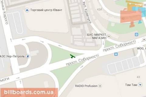 Билборд B в Луцке, 3х6  Соборності просп. - Карпенка-Карого вул. схема
