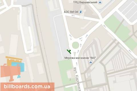 Билборд A в Луцке Карпенка-Карого вул. - Конякіна вул. схема