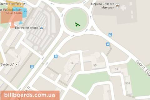 Билборд A в Луцке, 3х6  Соборності просп. - Відродження просп. - Захисників України (колишня Гордіюк) вул. - Яремчука Назарія (колишня Єршова) вул. (от Соборности) схема