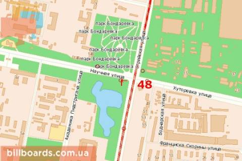 Билборд B в Львове, 3x6  Наукова вул. - Стрийська вул. (до вул. Кульпарковська) схема