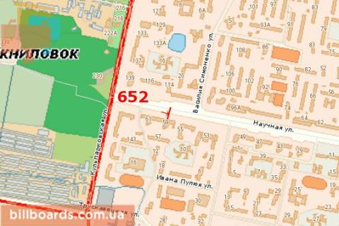 Білборд, Бігборд (Борд)  A у Львові, 3х6  Наукова вул., 59 схема