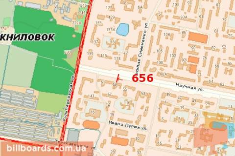 Билборд B в Львове, 3х6  Наукова вул., 59 схема