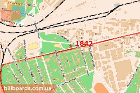 Билборд A в Львове, 3x6  Городоцька вул. - Кузневича Г. вул. (від центру) схема