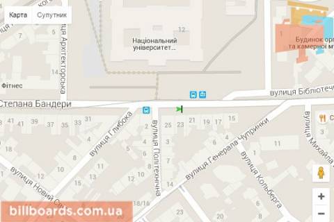 Ситилайт A в Львове Степана Бандери вул., 23 (в центр) схема