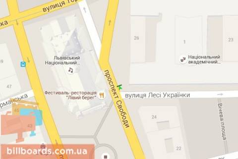 Ситилайт A в Львове Свободи просп. - Лесі Українки вул. (від центру) схема