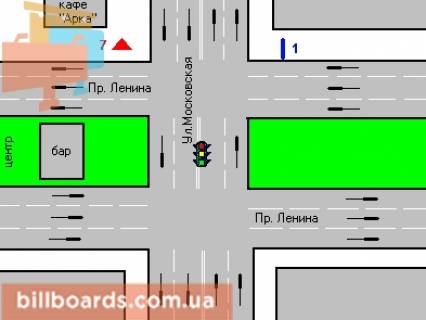 Ситилайт B в Николаеве, 1.2x1.8  Маріупольська вул. - Центральний просп. (Леніна просп.), 78 схема