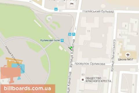 Билборд A в Одессе, 3x6  Канатна вул. - Куликове поле пл. схема