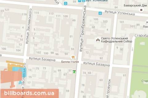 Ситилайт B в Одессе, 1,2х1,8  Преображенська вул. - Базарна вул. схема