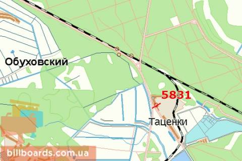 Билборд A в Киеве Київ - Обухів, 23км + 100м до Києва (справа, в напр. м.Києва) схема