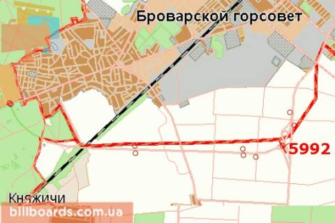 Билборд B в Киеве, 3х6  Київ - Чернігів, 14 км + 210 м (в напр. Києва) схема