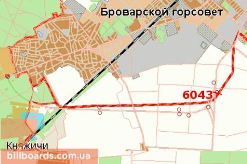 Билборд A в Киеве, 3х6  Київ - Чернігів, 14 км + 810 м (справа в напр. м.Чернигова) схема