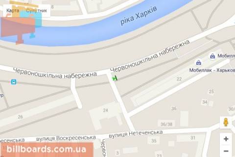 Ситилайт A в Харькове, 1,2х1,8  Червоношкільна наб., 22 схема