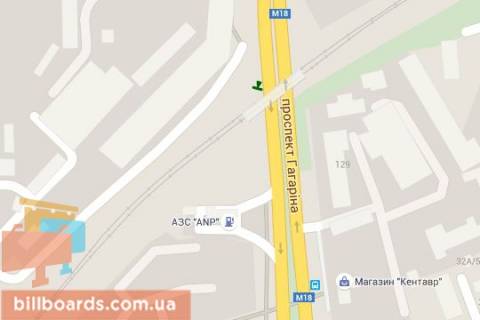 Ситилайт A в Харькове, 1,2х1,8  просп. Аерокосмічний (Гагаріна). (під мостом) схема