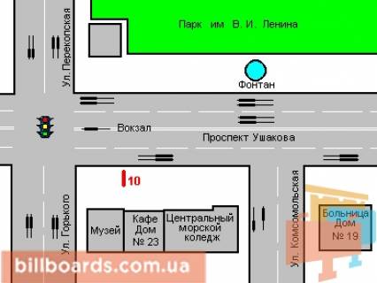 Сiтiлайт A у Херсоні, 1.2x1.8  Ушакова просп., 23 схема